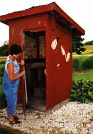 Couple enjoy owning antique 'Eleanor' outhouse Image